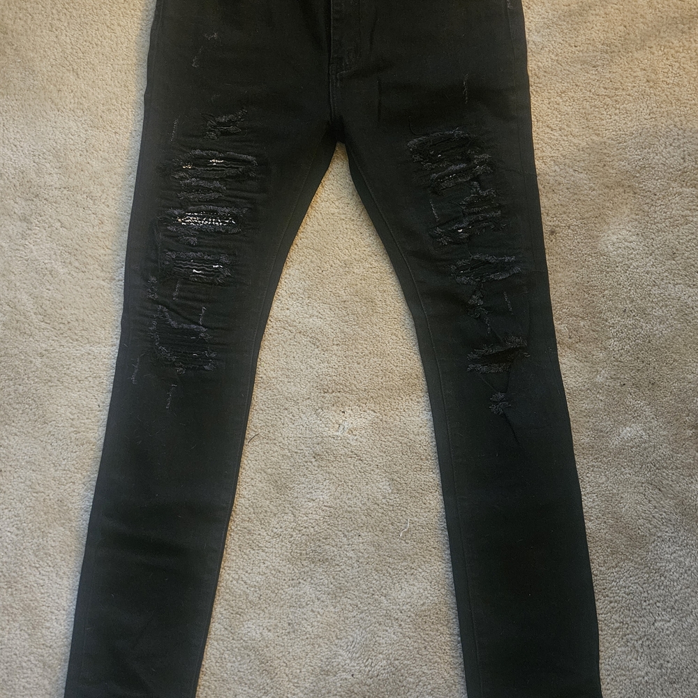 Men's Black Distressed Jeans